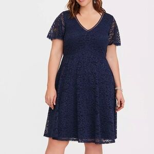 Torrid Navy Lace Formal Dress